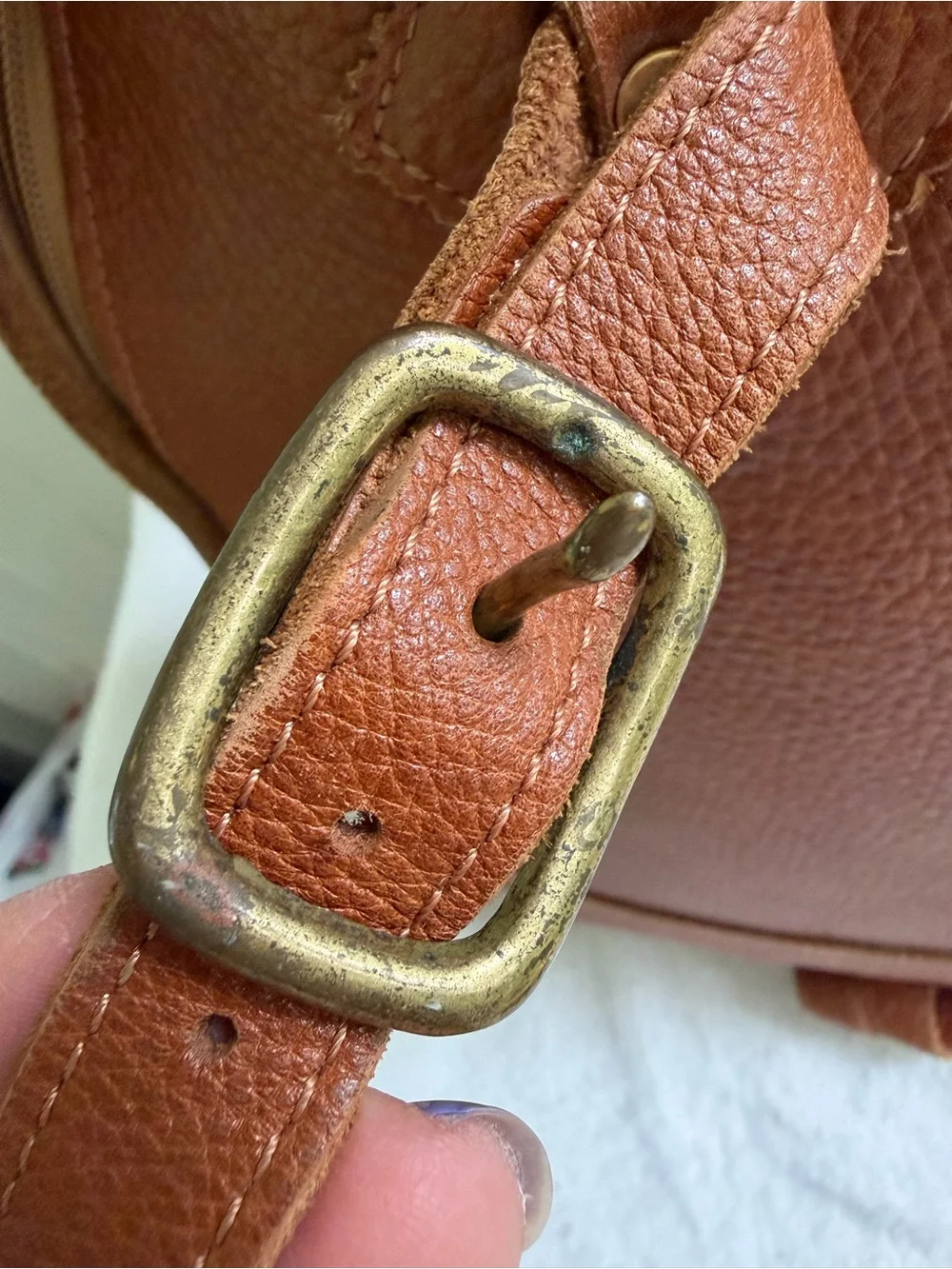 Vintage Taras Boulba by ASICS Pebbled Tan Leather Backpack Lg Japan Rare